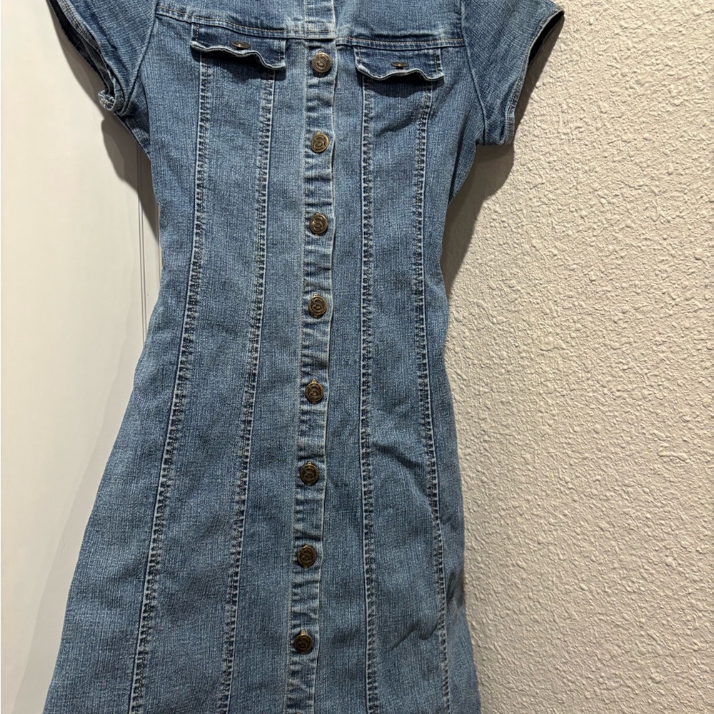 Speechless Blue Denim Shirt Dress
